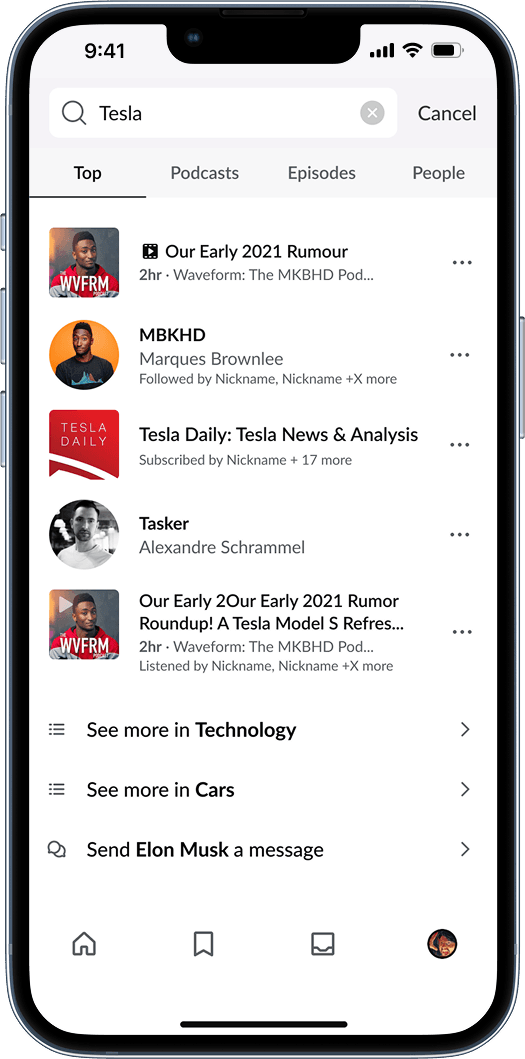 Discovery screen 2 - Search and filtering