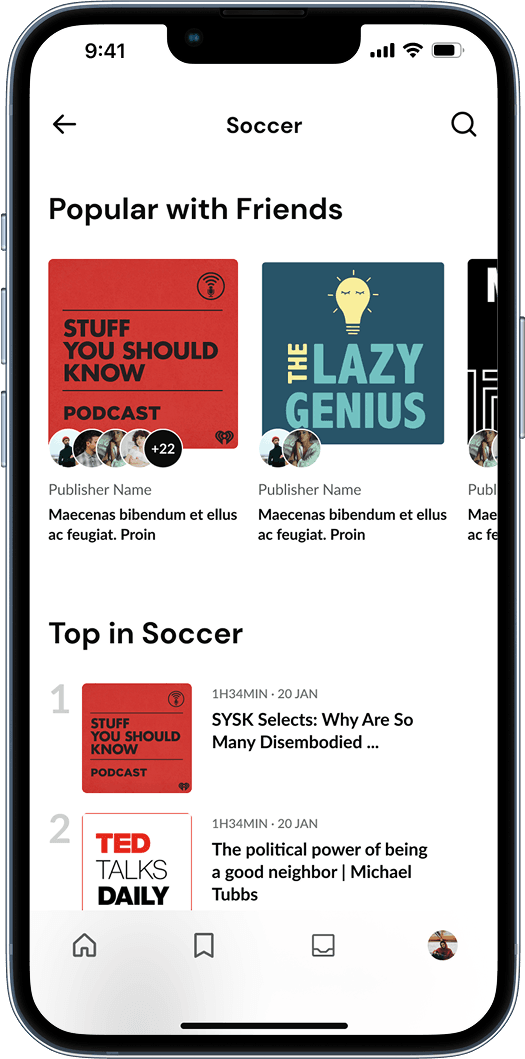 Discovery screen 3 - Category browsing