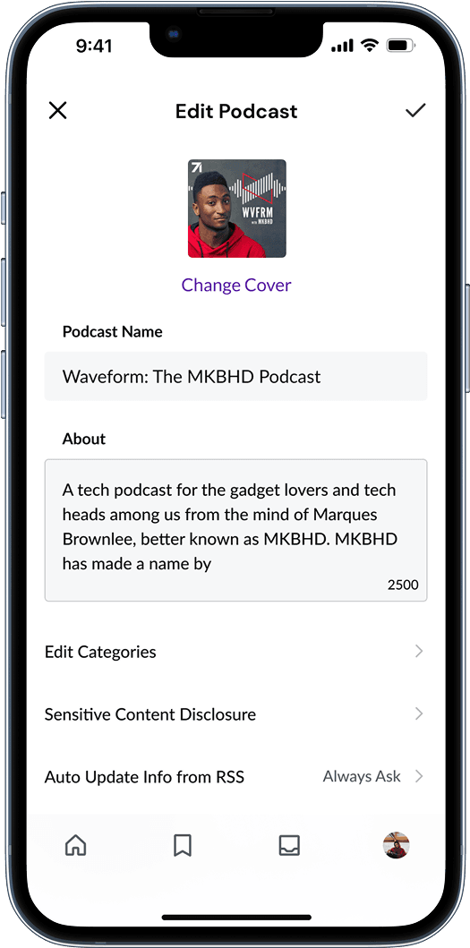 Profile screen 3 - Profile customization