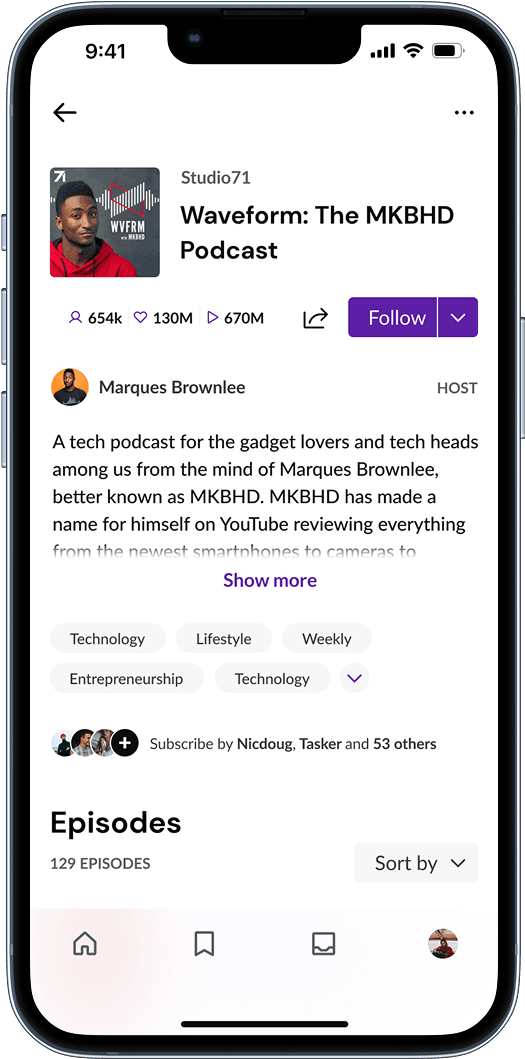 Profile screen 4 - Social interactions